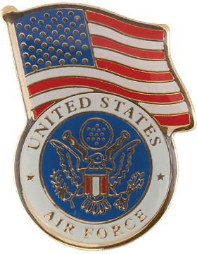 No-Shine (NS-TF03) U.S. Air Force with American Flag Lapel Pin