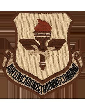 USAF Patch (AF-P04D) Air Education Command Full Color On Leather with Fastener