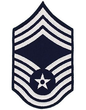 USAF Chevron (AF-C310/L) Chief Master Sergeant Blue and Silver Large (Pair)