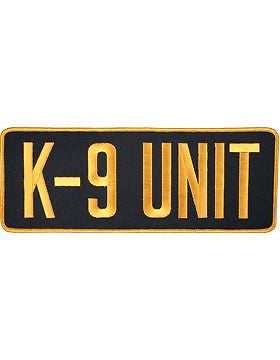 Novelty (U-N110E) K-9 Unit 11" Patch Gold on Black