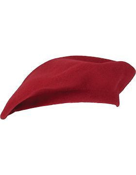 Beret (BT-C05) Dark Red Adjustable Beret without Pip No Sweatband