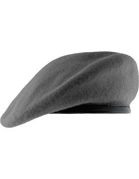 Beret (BT-D07/07) Gray with Leather Sweatband Size 7 1/4" (Unlined)