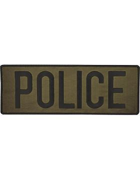 Novelty (U-N116F) Police 5" x 9" Patch Black on Olive Drab