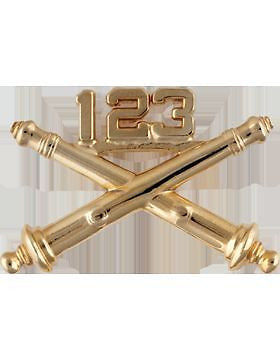 No-Shine (NS-RO-FA-123) 123rd Field Artillery Officer Regimental BOS (Pair)