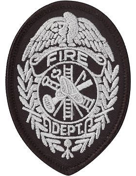 Novelty (U-N341B) Fire Department Patch Silver on Black