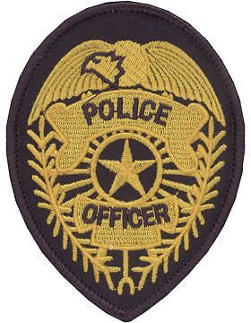 Novelty (U-N307B) Police Officer 3.75" x 2.75" Badge Gold and Navy