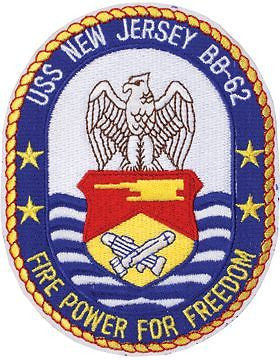 N-NY004 U.S.S. New Jersey BB 62 Oval 4 3/4"