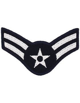 USAF Chevron (AF-C302/L) Airman First Class Blue and Siver Large (Pair)