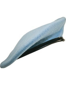 Beret (BT-E18/06) Uniform Blue with Leather Sweatband Size 7 1/8" (Lined)