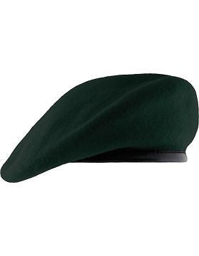 Beret (BT-D08/11) SF Green with Leather Sweatband Size 7 3/4" (Unlined)