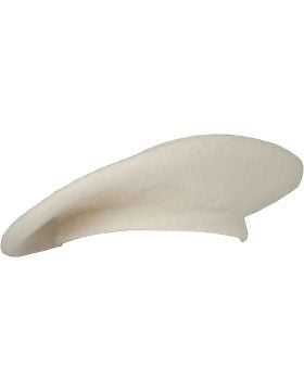 Beret (BT-C01) White Adjustable Beret without Pip No Sweatband