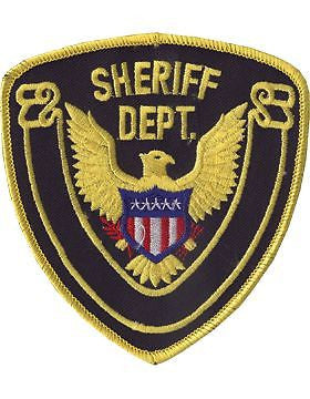Novelty (U-N143A) Sheriff Department 4" Patch with Gold Scroll on Midnight Navy