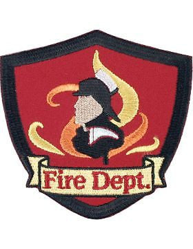Novelty (U-N420) Fire Department Shield Patch Black and Red