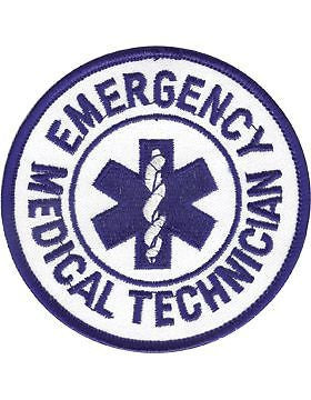 Novelty (U-N140A) Emergency Medical Technician (EMT) Round 4" Patch Blue