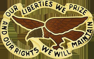 Iowa State HQ ARNG (Left) Unit Crest (Our Liberties We Prize)