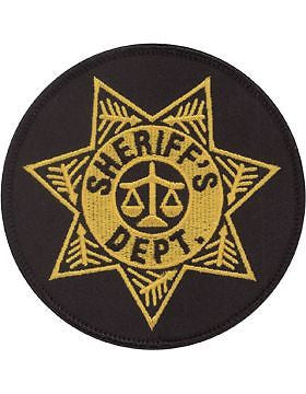 Novelty (U-N222A) Sheriff Depatment in Star Patch with Scales Gold on Black