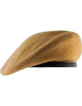 Beret (BT-D15/05) Light Tan with Leather Sweatband Size 7" (Unlined)