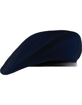 Beret (BT-P04/03) Navy with Leather Pre Shaped Size 6 3/4" (Unlined)
