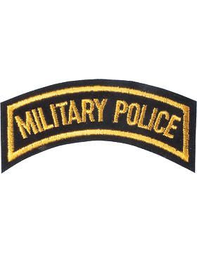 N-107 Military Police Tab Gold on Black 4"