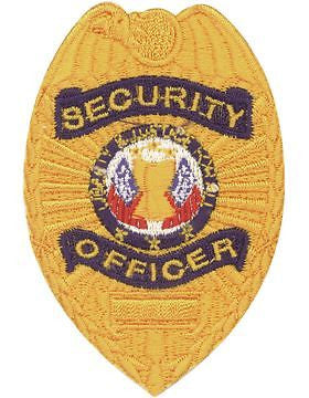 Novelty (U-N215B) Security Officer 3" x 2" Badge Gold on Navy