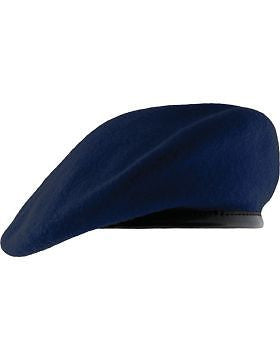 Beret (BT-D16/12) Dark Royal with Leather Sweatband Size 7 7/8" (Unlined)