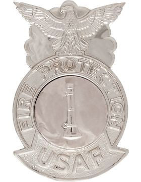 USAF Firefighter Badge (AF-810/A) Large Nail Back Firefighter Seal Chrome