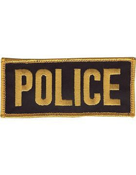 Novelty (U-N121A) Police 2" x 4" Patch Light Gold on Black